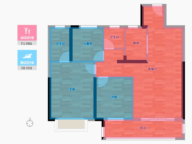 湖南省-衡阳市-城际空间站-80.14-户型库-动静分区