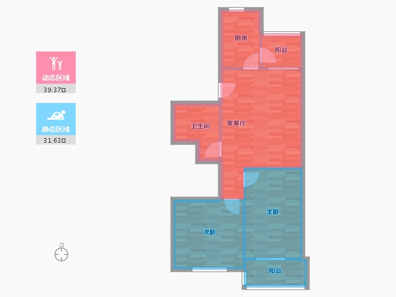 北京-北京市-华龙小区-64.09-户型库-动静分区