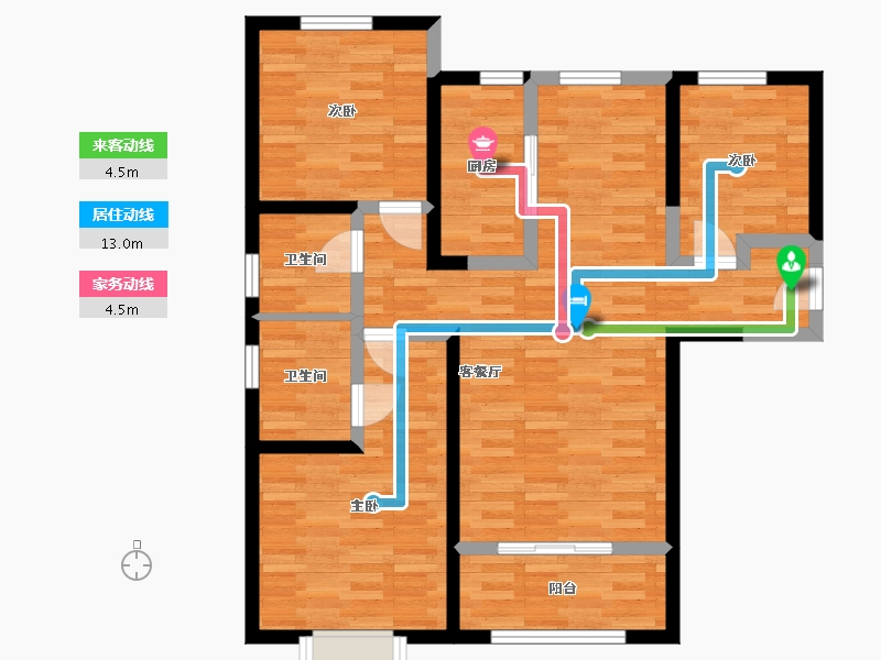 河北省-邯郸市-保利堂悦-85.62-户型库-动静线