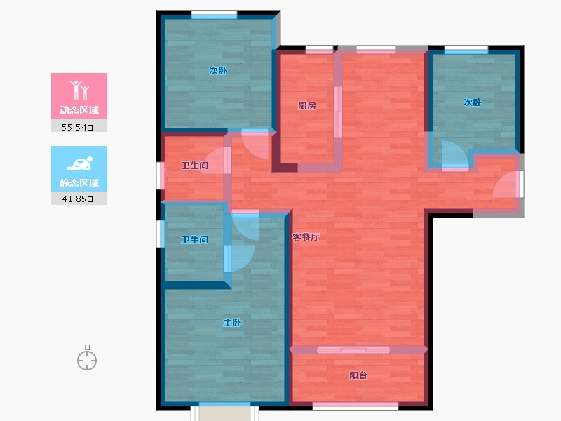 河北省-邯郸市-保利堂悦-85.62-户型库-动静分区