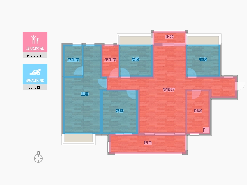 广东省-云浮市-百合花城二期-109.60-户型库-动静分区