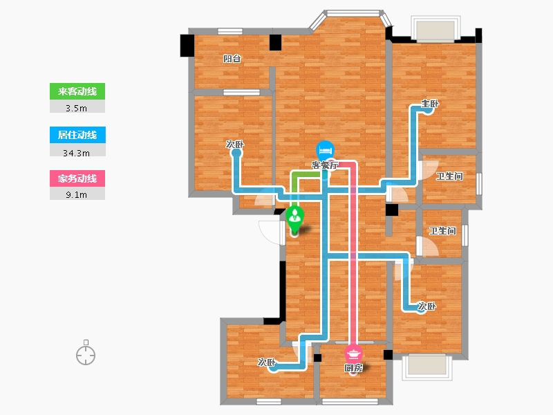 江西省-宜春市-奉新县滨江世纪城-126.35-户型库-动静线