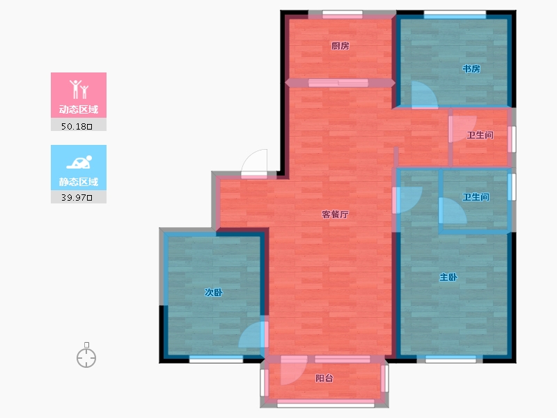 辽宁省-沈阳市-万科翡翠臻园-79.84-户型库-动静分区