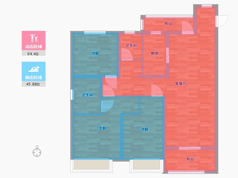 山东省-济宁市-幸福里-97.02-户型库-动静分区