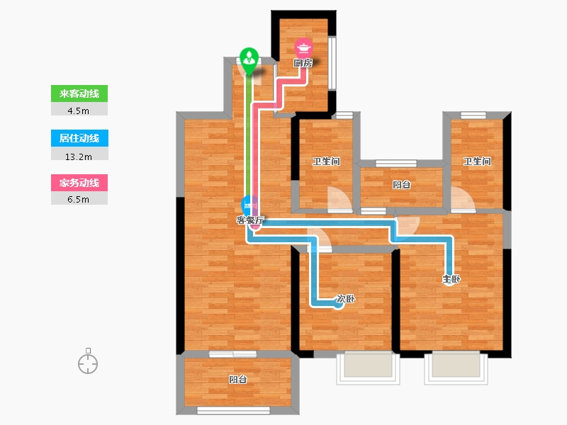 江苏省-常州市-华润国际社区-76.34-户型库-动静线