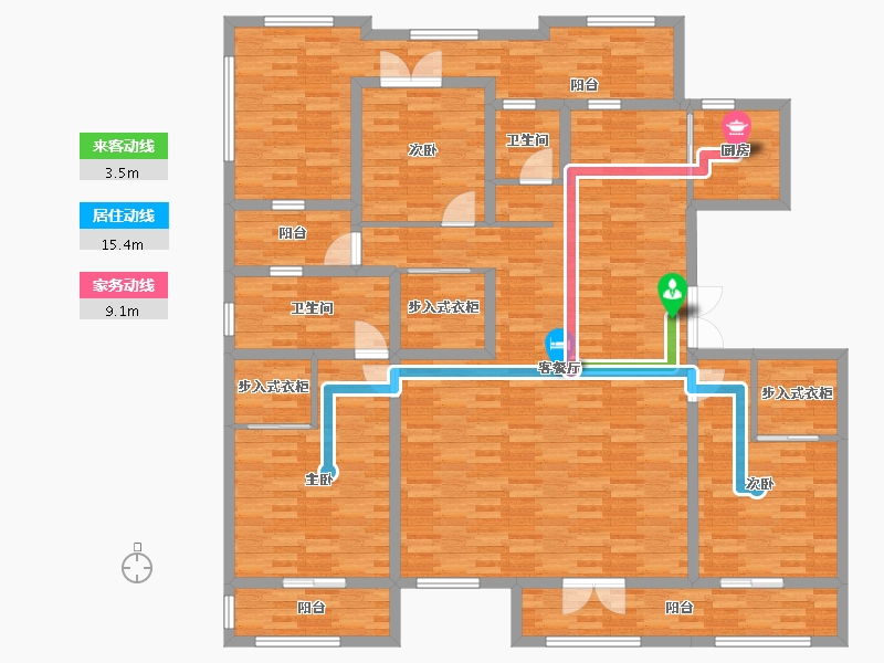 河北省-石家庄市-翰林甲第-168.47-户型库-动静线