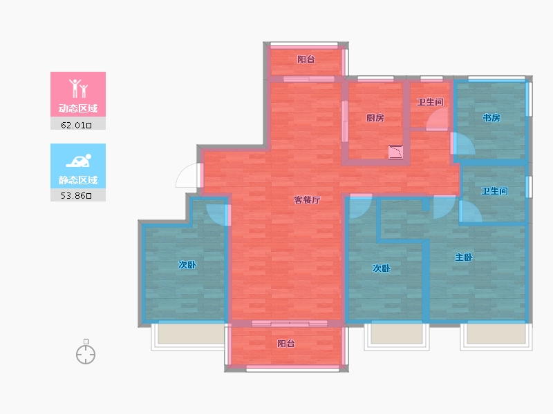 江苏省-无锡市-溪岸景园二期-100.79-户型库-动静分区