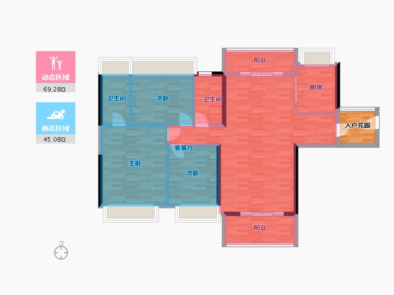 广西壮族自治区-贵港市-盛世青云府-107.89-户型库-动静分区