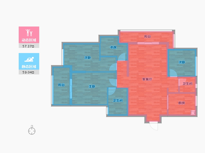 江苏省-常州市-紫韵香庭二期-104.03-户型库-动静分区