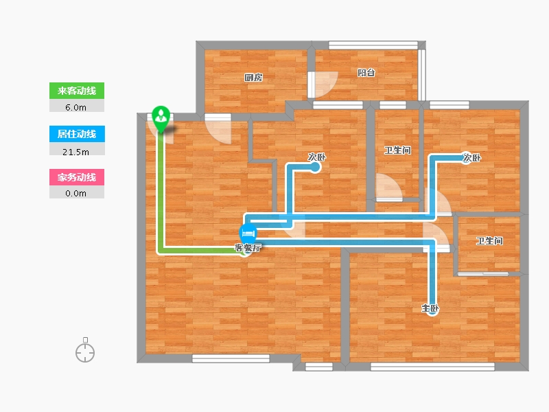 台湾省-桃园市-五族-88.64-户型库-动静线