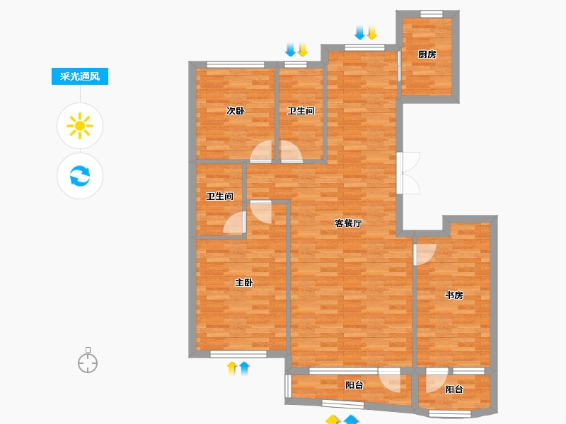 吉林省-通化市-春佳林语-102.22-户型库-采光通风