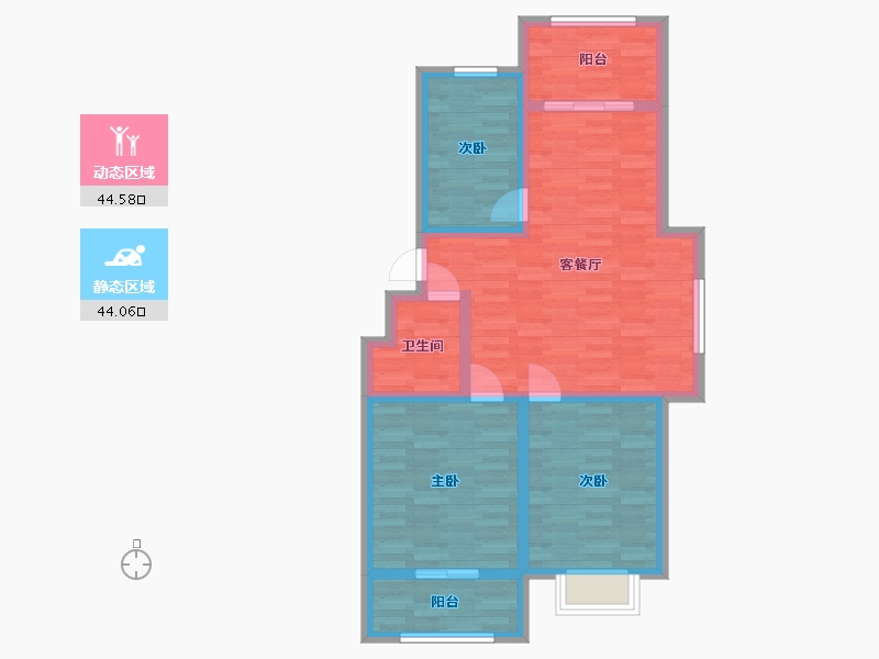 山东省-泰安市-名邸花苑-78.81-户型库-动静分区