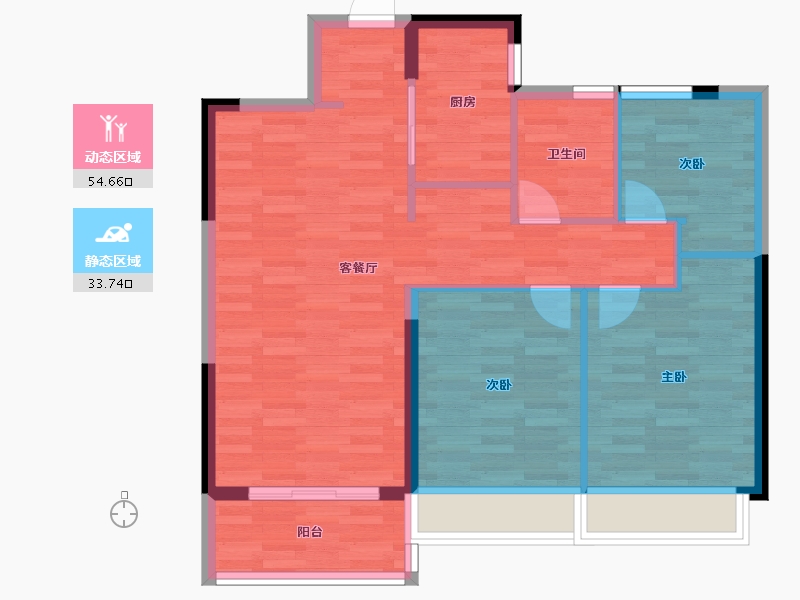 浙江省-杭州市-汀澜府-80.00-户型库-动静分区