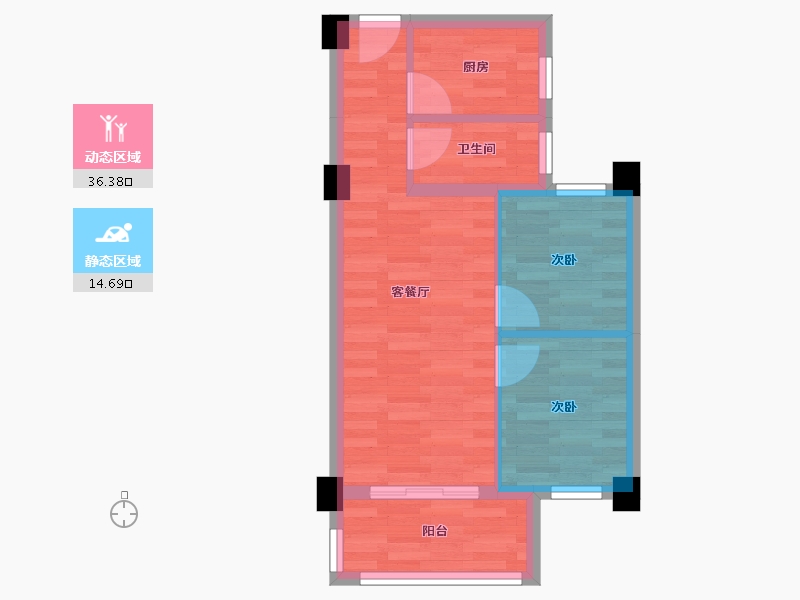 湖南省-长沙市-金轮星光名座-45.12-户型库-动静分区