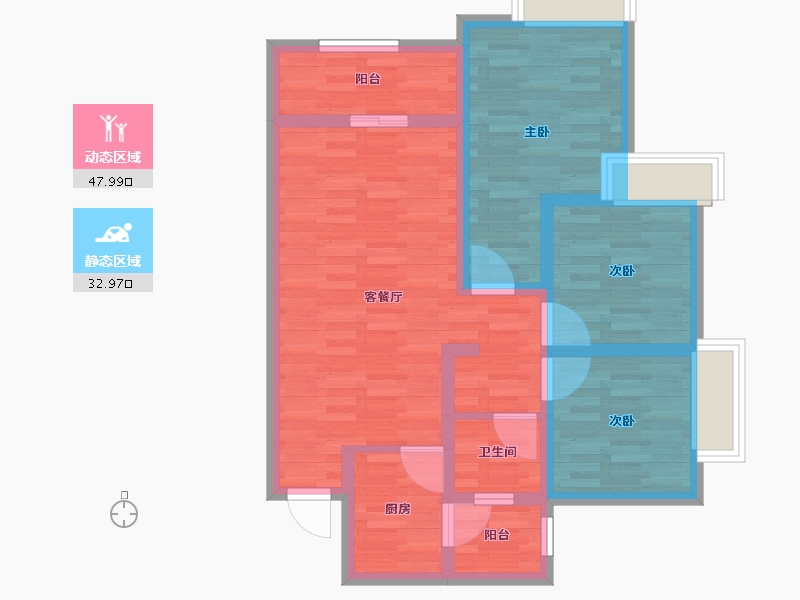 四川省-南充市-思缘天香御府-70.36-户型库-动静分区