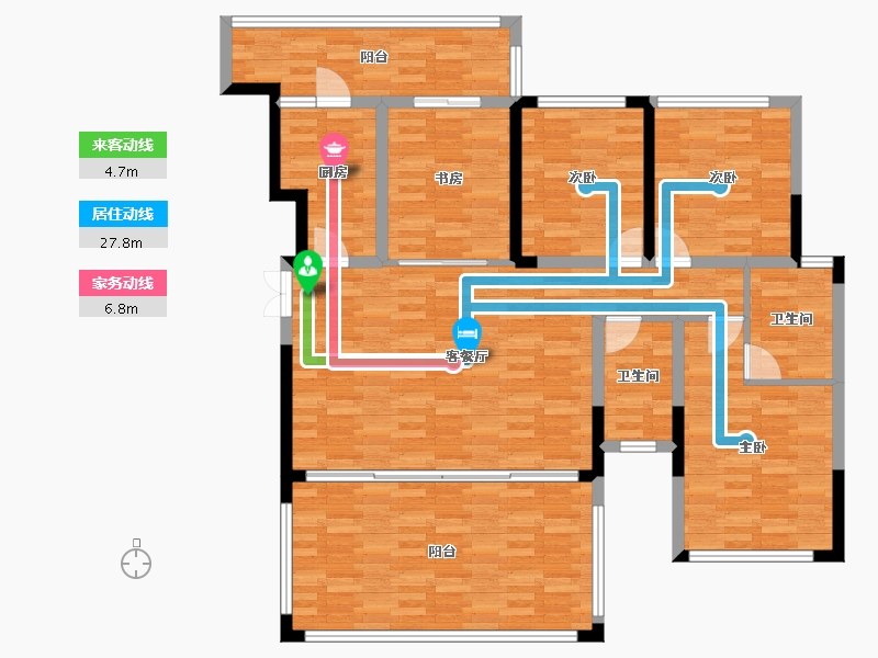 四川省-南充市-东湖锦城-126.87-户型库-动静线