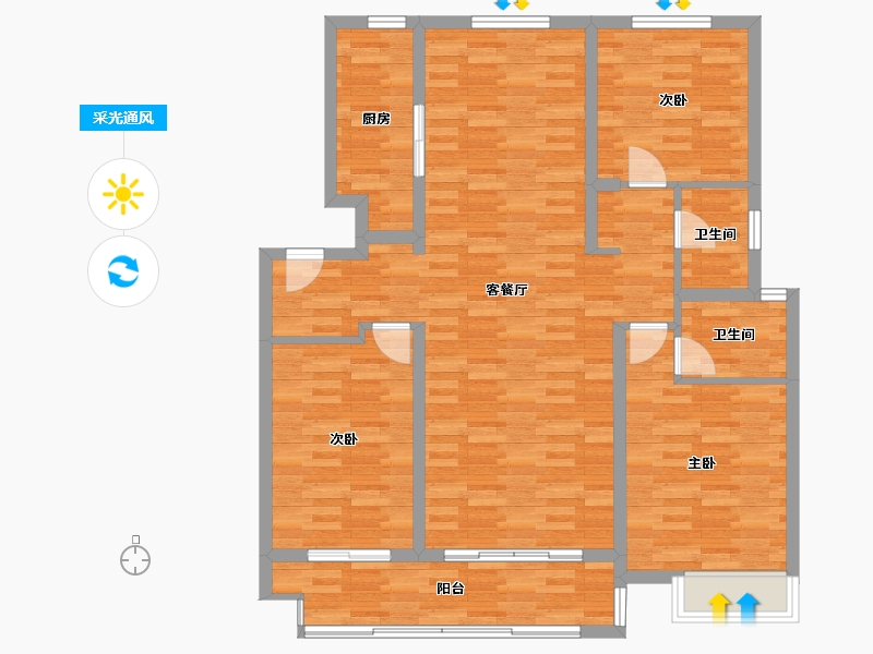 江西省-宜春市-华地公元-109.99-户型库-采光通风