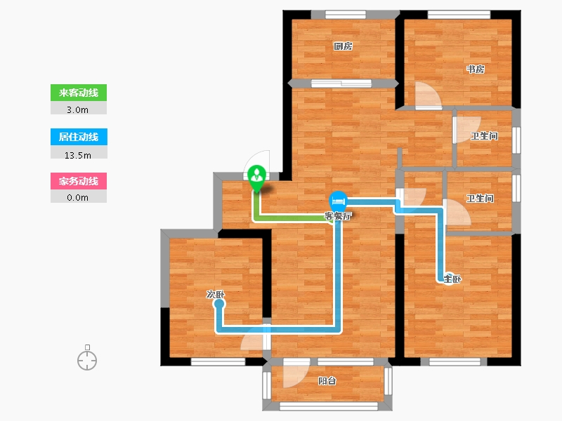 辽宁省-沈阳市-万科翡翠臻园-79.84-户型库-动静线