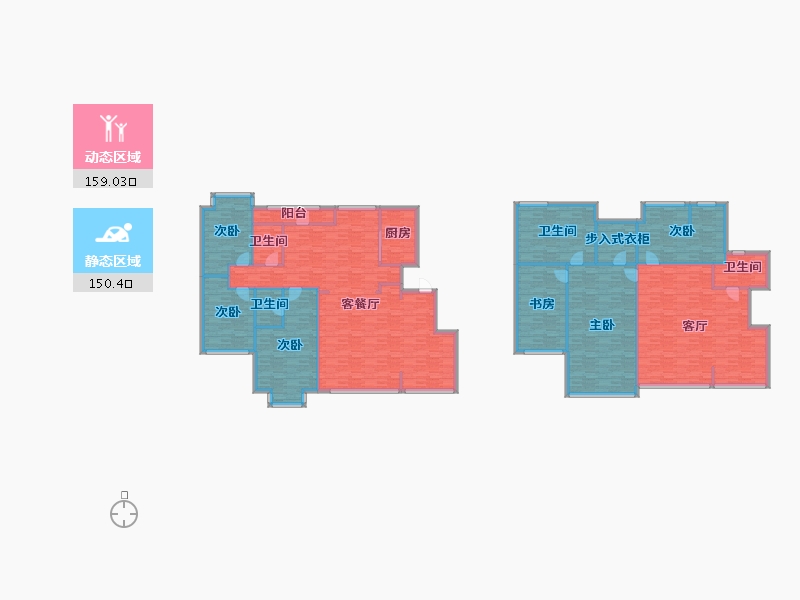 广西壮族自治区-南宁市-东盟世纪村-287.21-户型库-动静分区