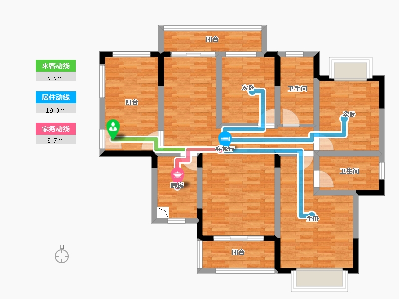 湖南省-株洲市-青龙湾-95.40-户型库-动静线