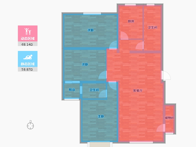 北京-北京市-炮厂-114.41-户型库-动静分区