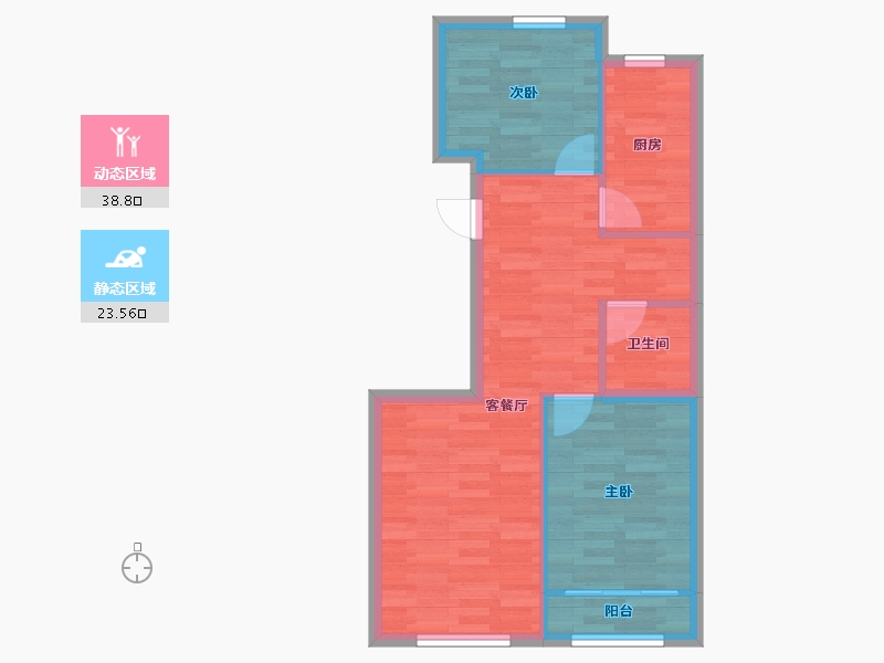 北京-北京市-锦安家园-55.94-户型库-动静分区