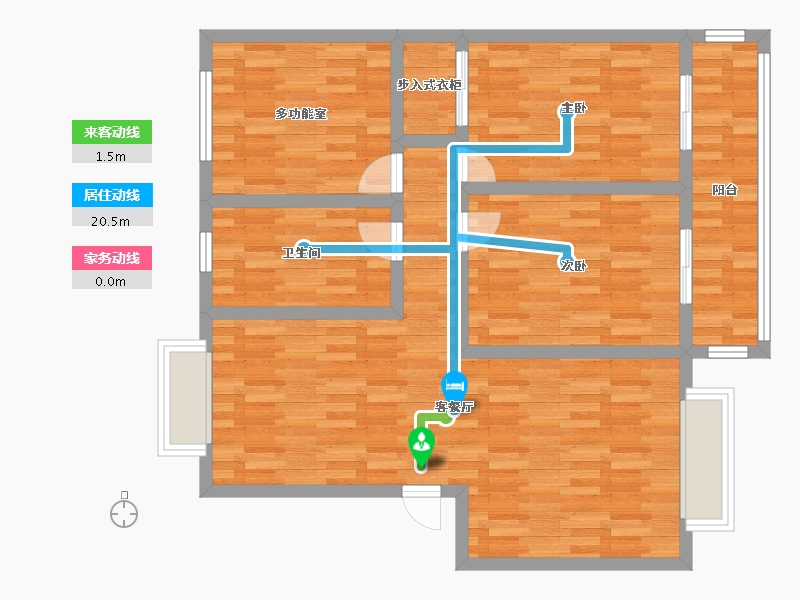 河南省-郑州市-棉纺西路22号院-92.64-户型库-动静线