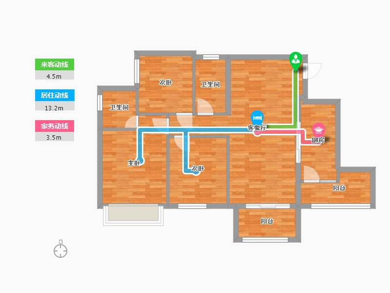 四川省-泸州市-鸿通 翡翠滨江-78.08-户型库-动静线