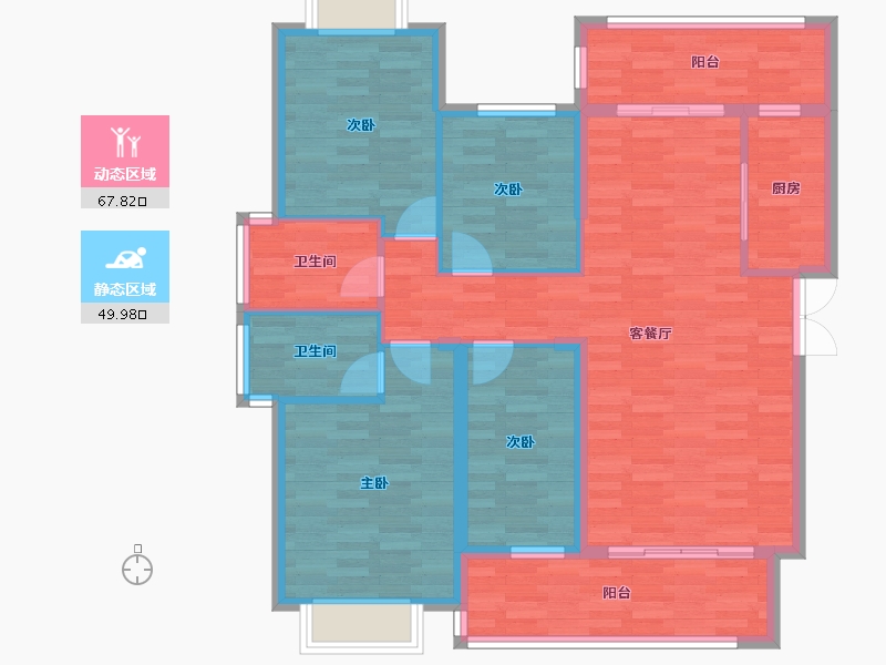 福建省-宁德市-龙威-104.62-户型库-动静分区