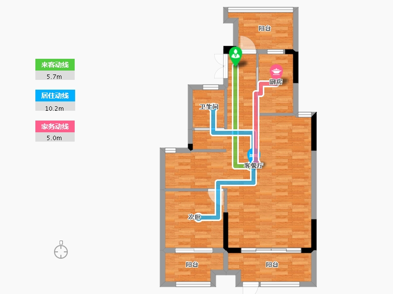 浙江省-湖州市-印象南浔-71.68-户型库-动静线