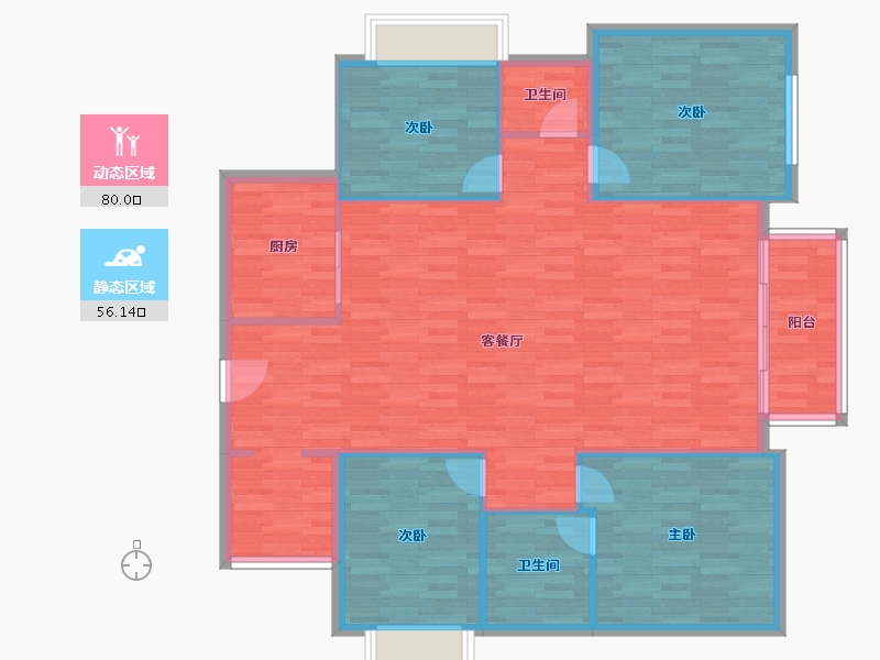 广东省-东莞市-滨江公馆-124.90-户型库-动静分区