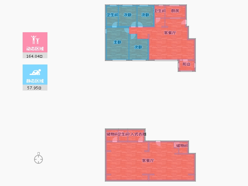 北京-北京市-翡翠公园-201.45-户型库-动静分区