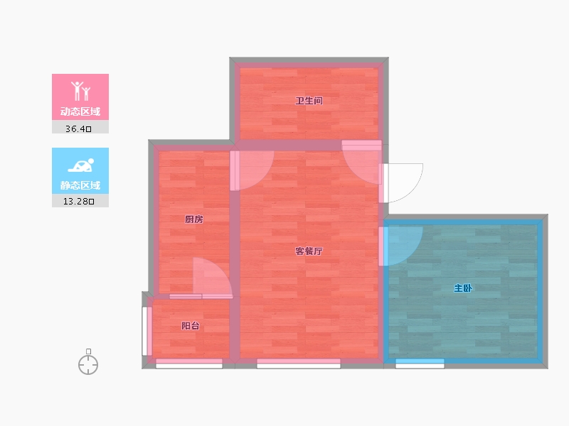 北京-北京市-甘露园南里一区-43.61-户型库-动静分区