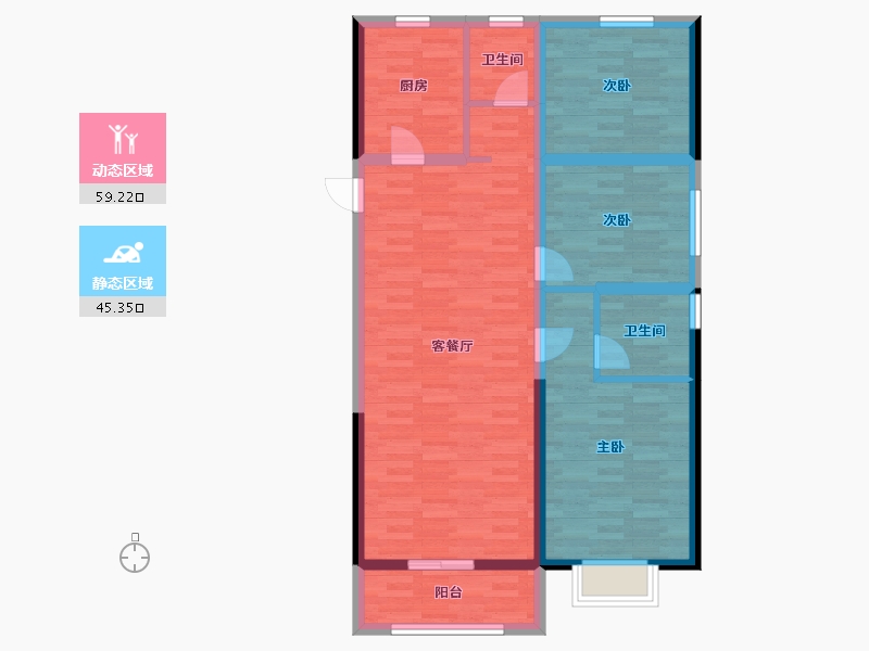 青海省-西宁市-碧桂园森林城市-93.64-户型库-动静分区