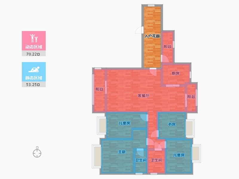 湖南省-怀化市-碧桂园幸福里-120.76-户型库-动静分区