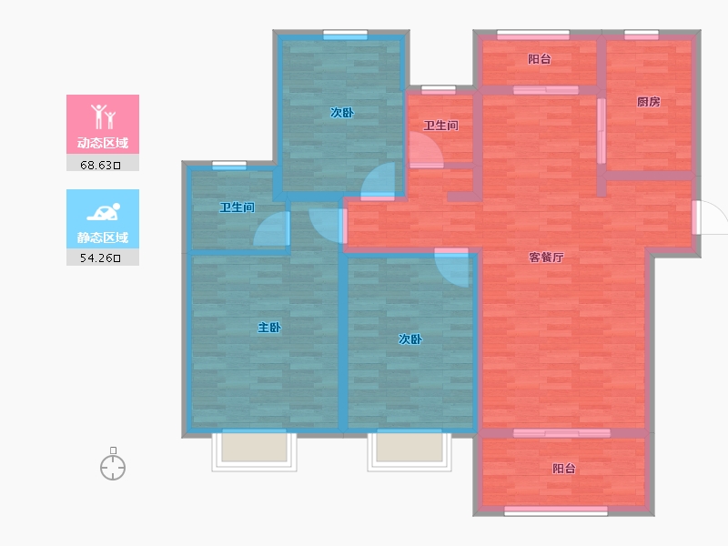 江苏省-泰州市-绿地世纪城-110.00-户型库-动静分区