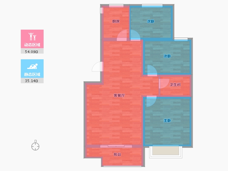 山东省-泰安市-悦山湖-80.00-户型库-动静分区