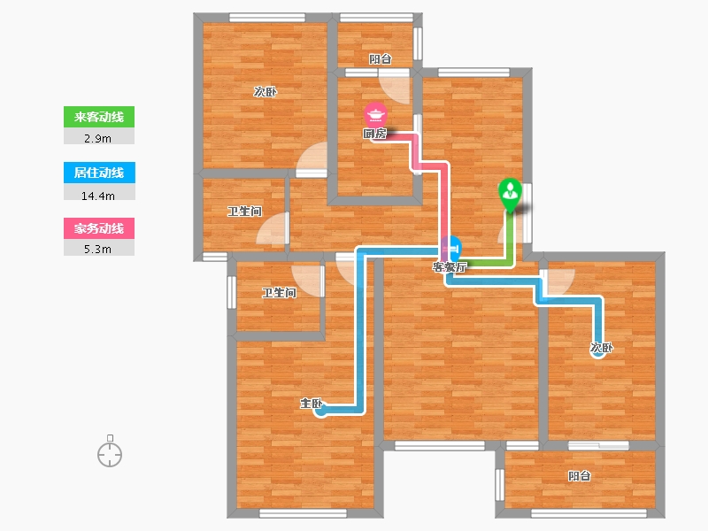 江苏省-苏州市-天成佳园-113.30-户型库-动静线