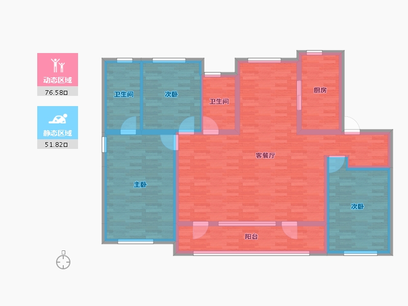 山东省-青岛市-融创影都壹号-115.09-户型库-动静分区