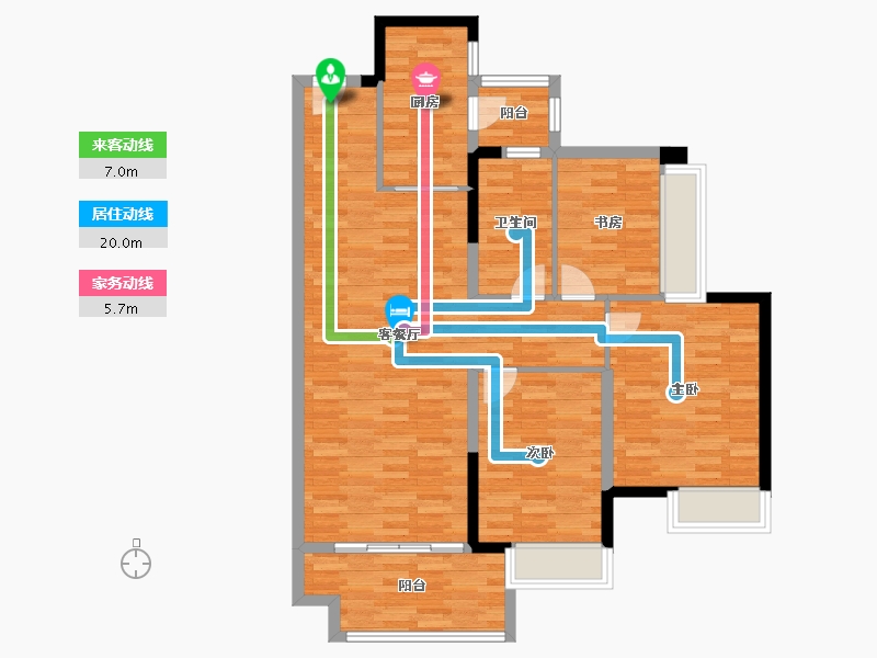 广东省-中山市-融创香山府-100.57-户型库-动静线