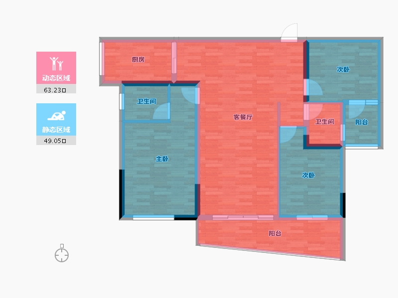 广西壮族自治区-河池市-汉军龙江帝景-101.48-户型库-动静分区