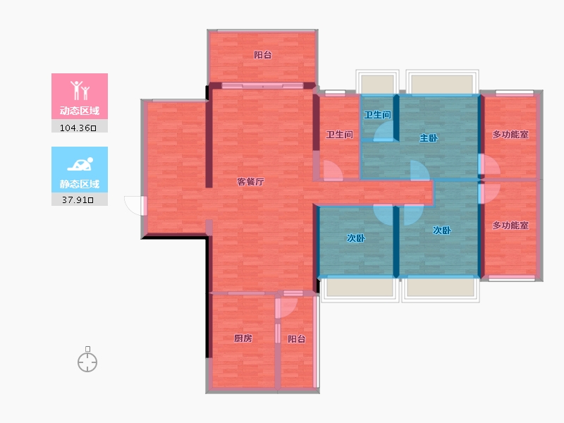 广东省-湛江市-南国豪苑三期-127.94-户型库-动静分区