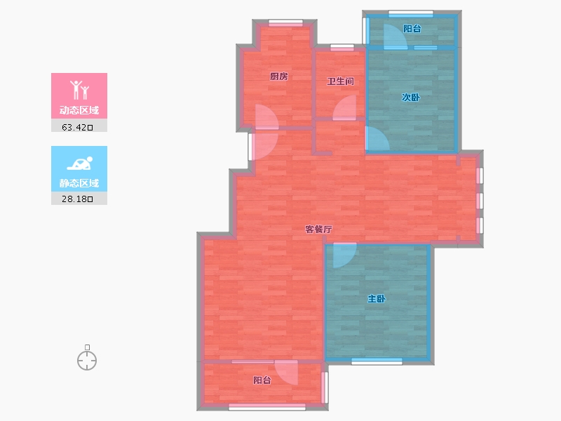 山东省-青岛市-东方华庭-83.40-户型库-动静分区