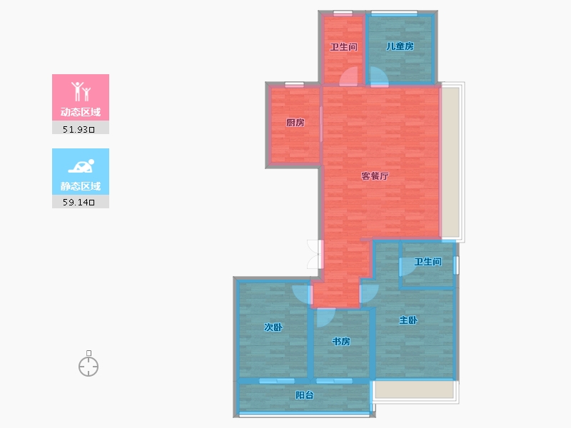 浙江省-杭州市-越秀招商云悦湾-99.35-户型库-动静分区