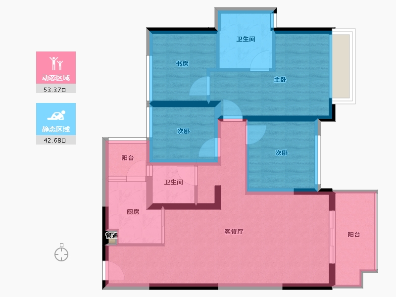 广东省-深圳市-大族云峰-85.02-户型库-动静分区