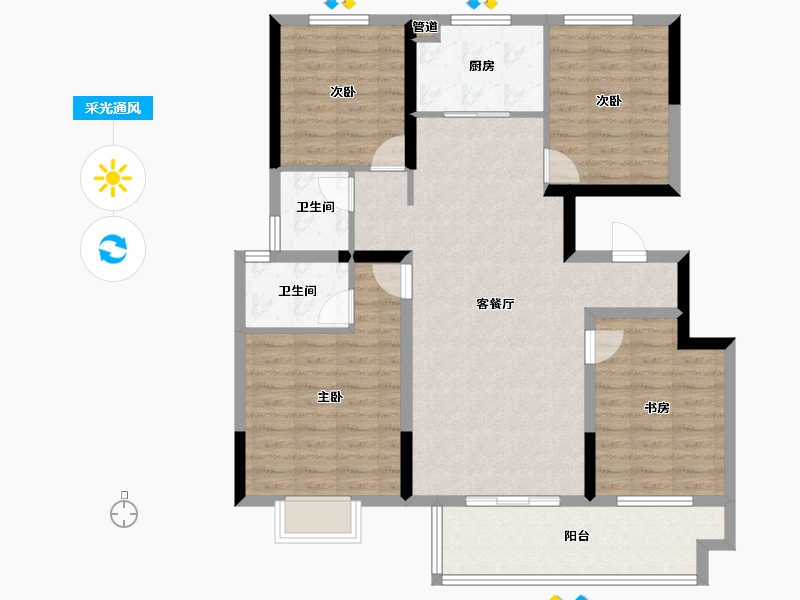 山东省-济南市-西江樾-105.31-户型库-采光通风