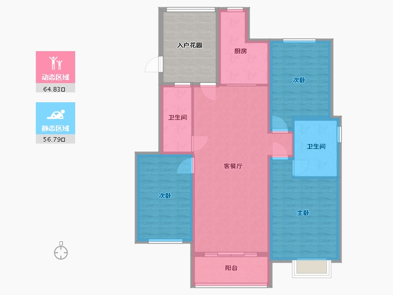 河南省-郑州市-万业金城国际-121.55-户型库-动静分区