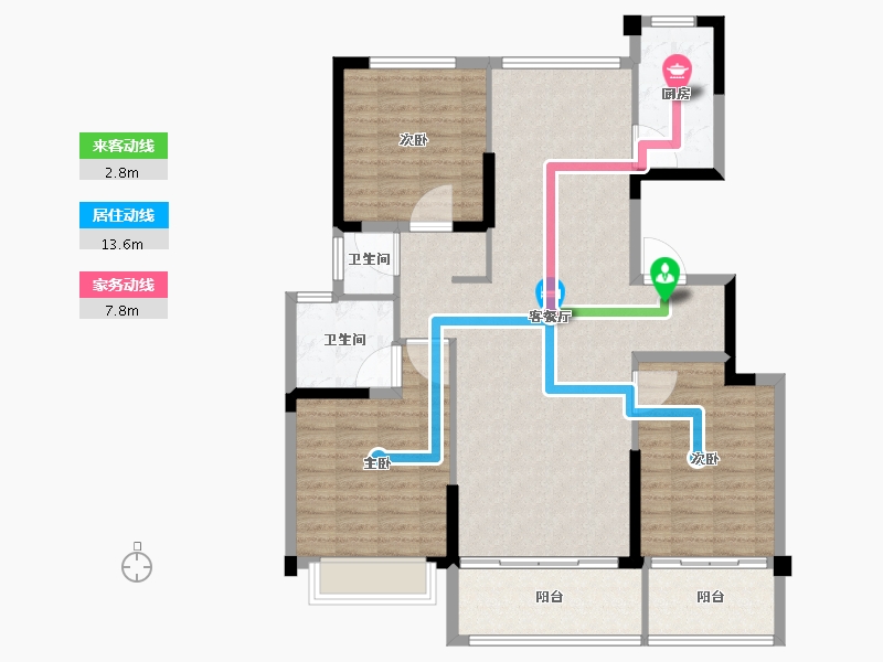 江苏省-扬州市-蓝湾华府-113.01-户型库-动静线