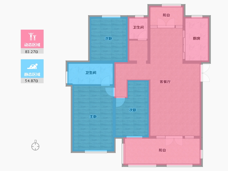 黑龙江省-哈尔滨市-玫瑰湾智园-123.75-户型库-动静分区