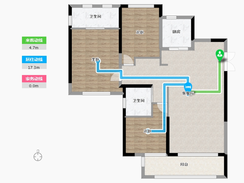 浙江省-温州市-华鸿・中央公园-113.86-户型库-动静线